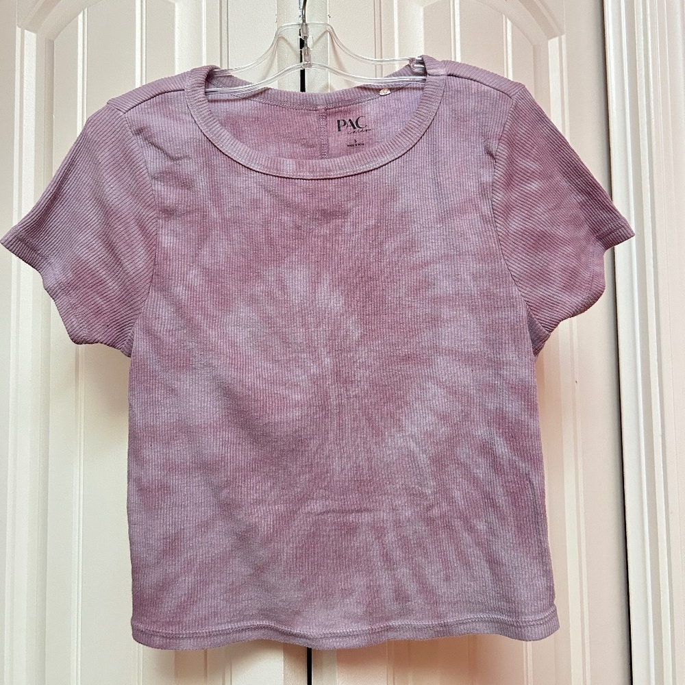 PacSun - Tie Dye Purple Ribbed Crop Top
